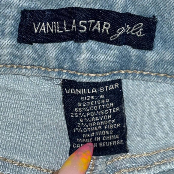 Vanilla Star Light Blue Distressed Girls Jeans - Picture 3 of 3